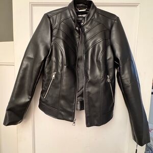 Karl Lagerfeld Paris Black Faux Leather Jacket for Women